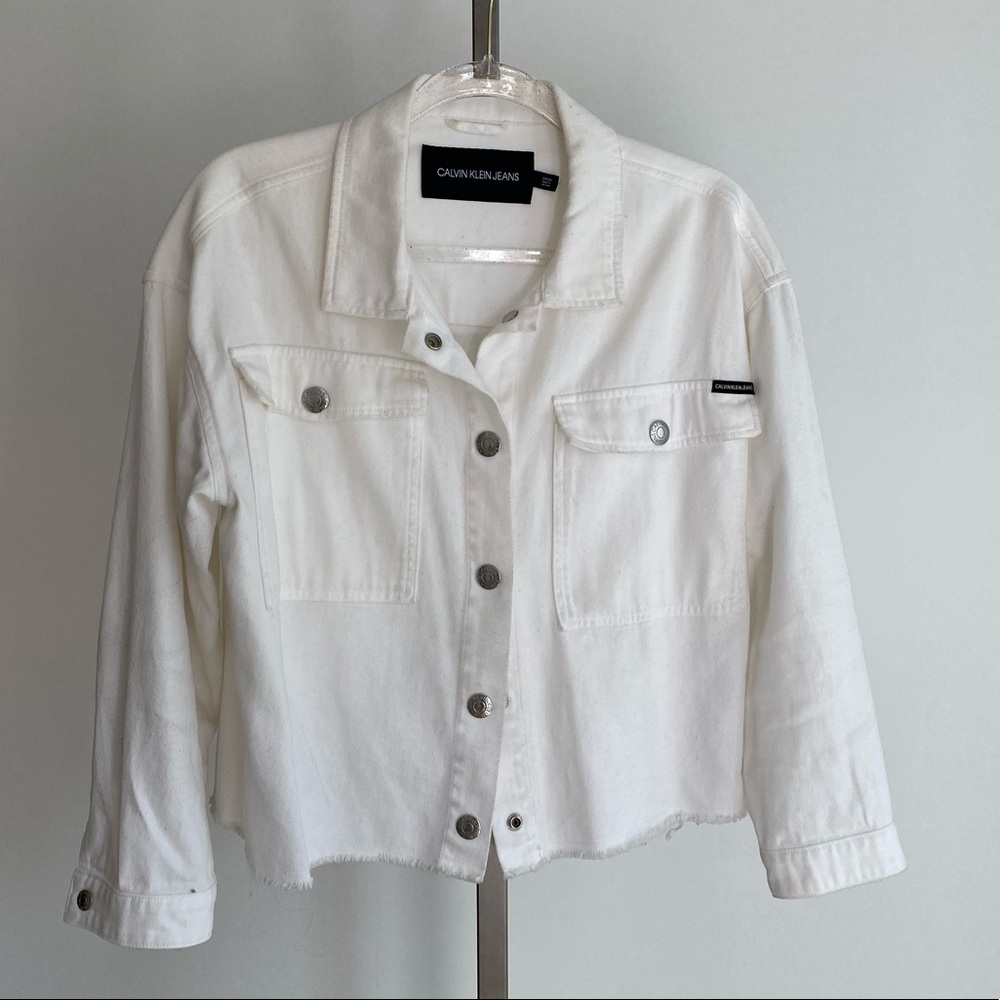 Calvin Klein white Jean jacket